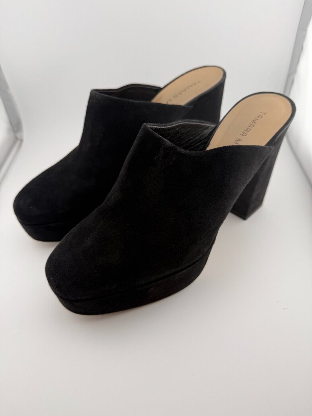 GENTLY USED TAMARA MELLON BLACK SUEDE MULES!